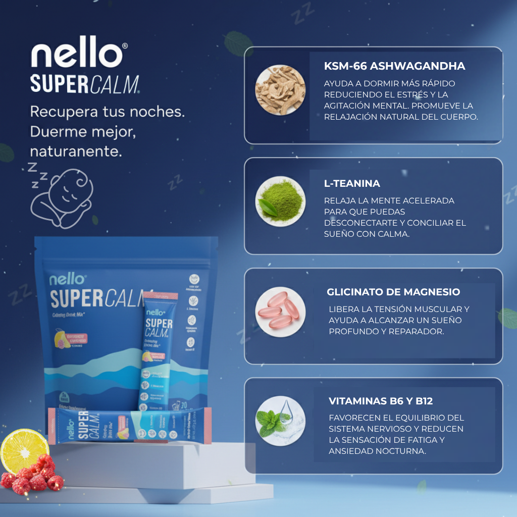 SuperCalm 4 en 1 - Duerme mejor, sin estres, duerme feliz y contento